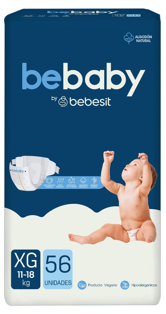 Pañales Bebaby Talla XG 56 Unidades Hipoalergénico
