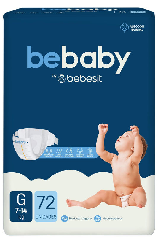Pañales Bebaby Talla G 72 Unidades Hipoalergénico