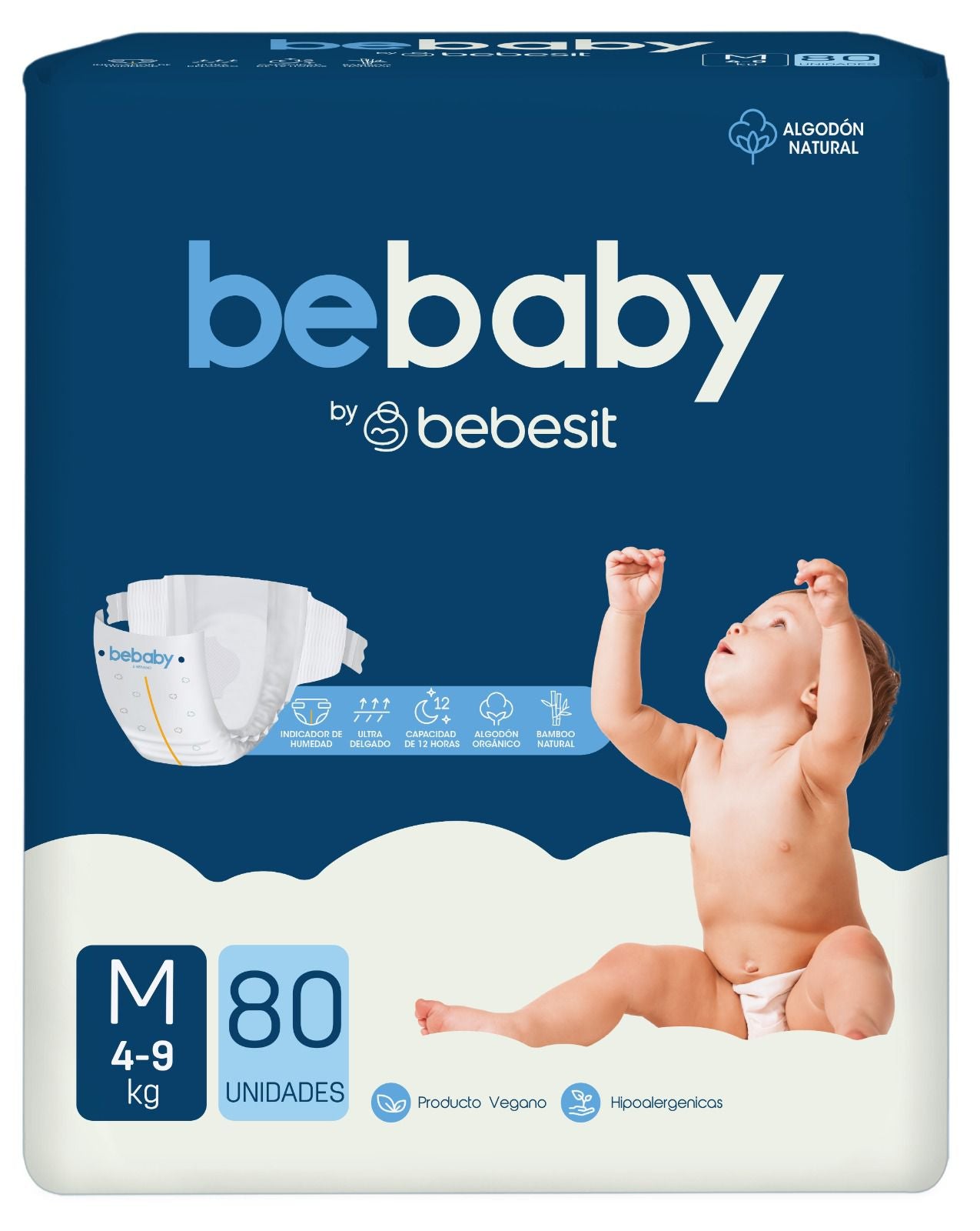 Pañales Bebaby Talla M 80 Unidades Hipoalergénico