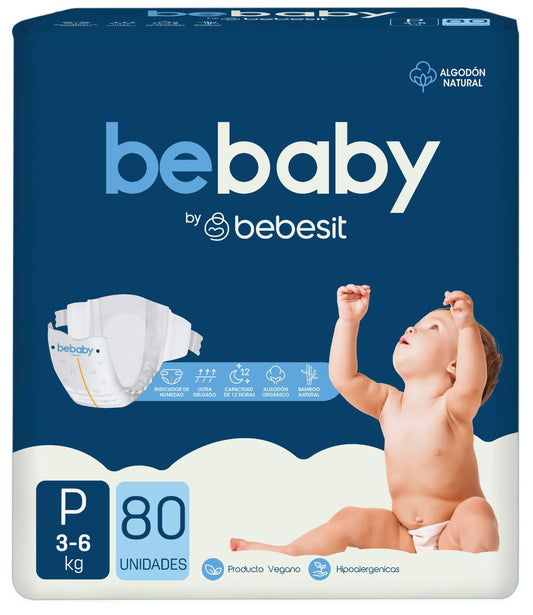 Pañales Bebaby Talla P 80 Unidades Hipoalergénico