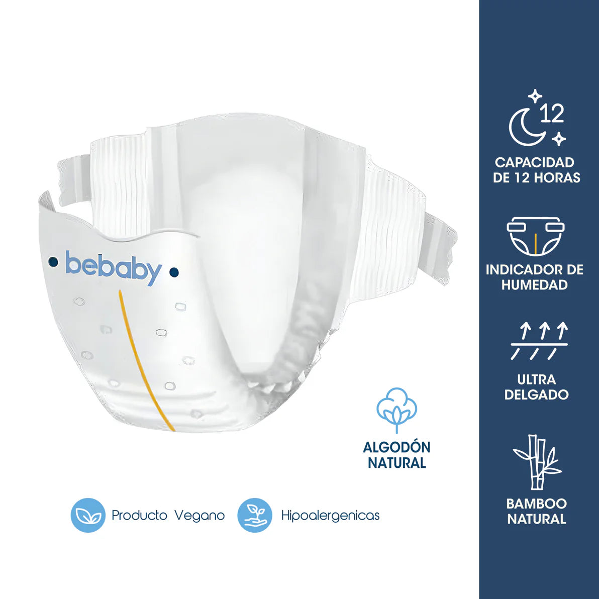 Pañales Bebaby Talla XG 56 Unidades Hipoalergénico