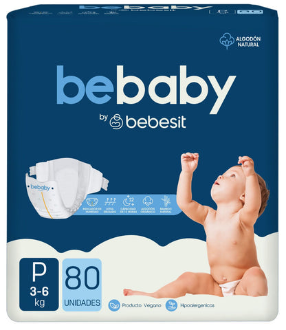 Pañales Bebaby Talla P 80 Unidades Hipoalergénico