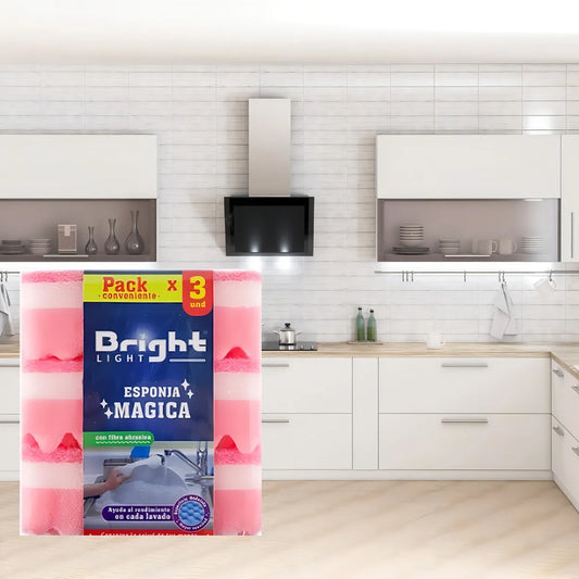 Esponja Mágica X3 Bright Light Limpia Cocina Y Superficies