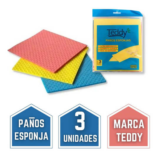 Paño Esponja Teddy 3u