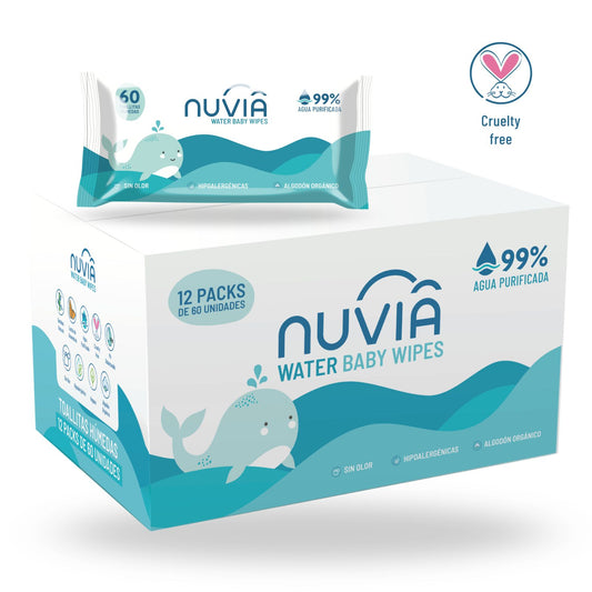 Toallitas Húmedas 99% Agua Nuvia Caja 12x60u